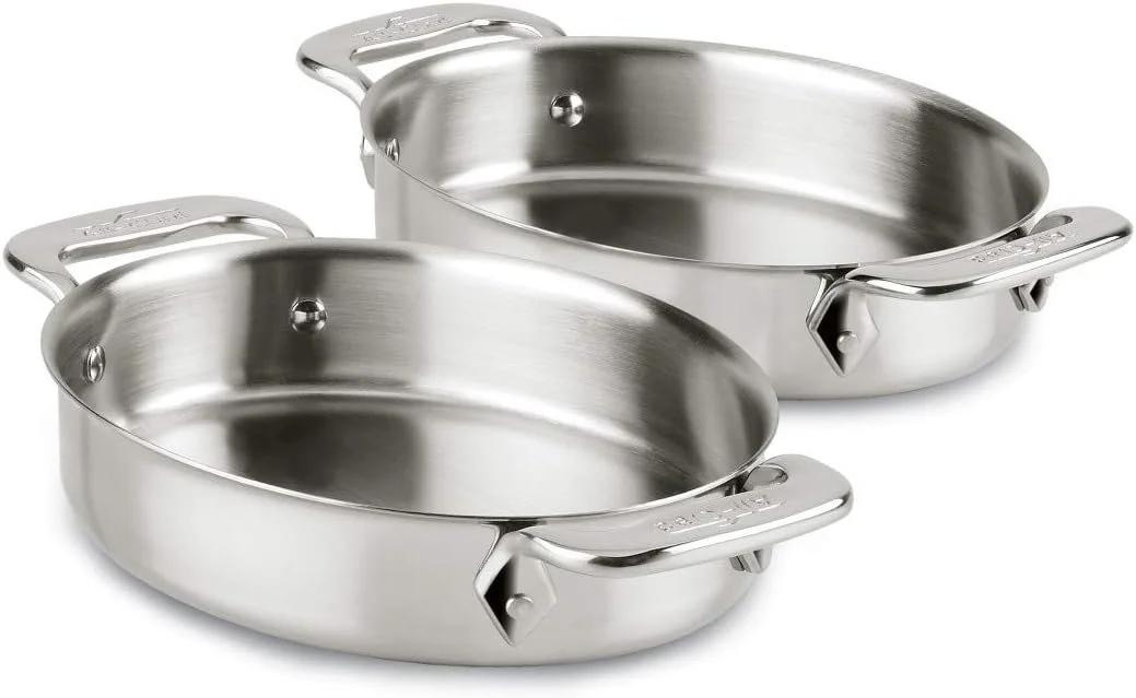 Stainless steel baking pans set top